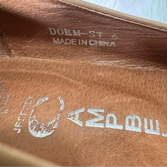 Jeffrey Campbell Tan Leather Silver Studded Blue Sole Slip On Chunky Loafer Flat - Picture 14 of 14